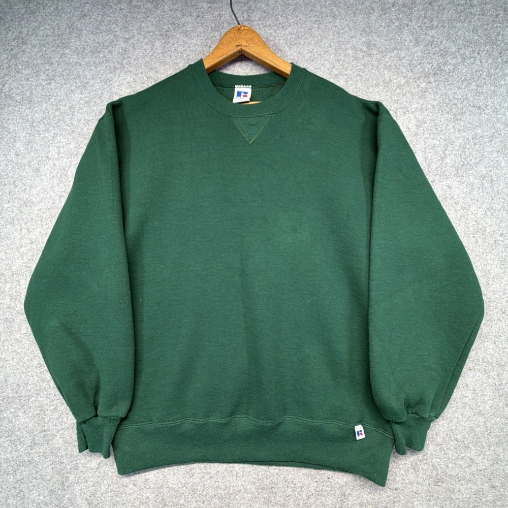 Vintage Russell Athletic Sweatshirt Mens Large Green Crewneck Made in USA 90s